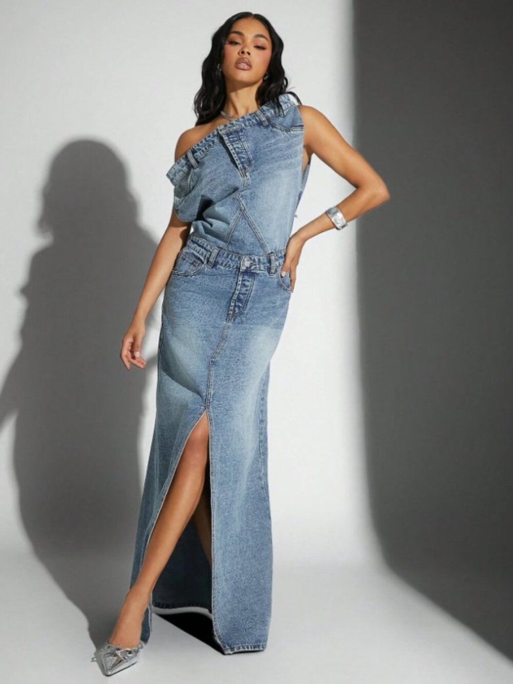 The Denim Collection: Women’s Makeda Batwing Denim Maxi Dress